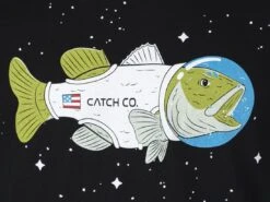 Space Bass T-shirt -Cheap Fishing Shop catchco black spacebasstshirt detail 50 01 cco 10011