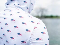 Googan Squad Hooded Long-Sleeve -Cheap Fishing Shop googansquad americanflagklutch squadtechhoodie detailshot 51 10 ggs 10011a