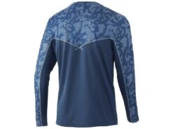 HUK Icon X Running Lakes Long Sleeve Shirt -Cheap Fishing Shop huk iconxrunninglakesls titaniumblue back 51 10 huk 10001