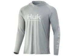 HUK Vented Pursuit Hoodie -Cheap Fishing Shop huk ventedpursuithoodie overcastgrey front 51 99 huk 10004