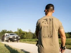 Bux Arrow Flag T-Shirt -Cheap Fishing Shop lifestyle buxarrowflag tshirt heatherolive