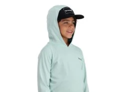 Simms Kids Bugstopper® Hoody -Cheap Fishing Shop simms seabreezeheather kidsbugstopperhoody modelhood 50 99 sim 100010sbs