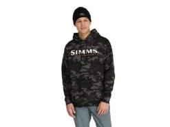 Simms Logo Hoody -Cheap Fishing Shop simms woodlandcamocarbon logohoody modelfront 50 99 sim 10023w